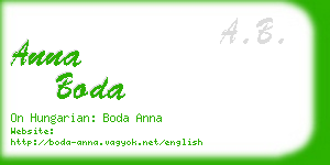 anna boda business card